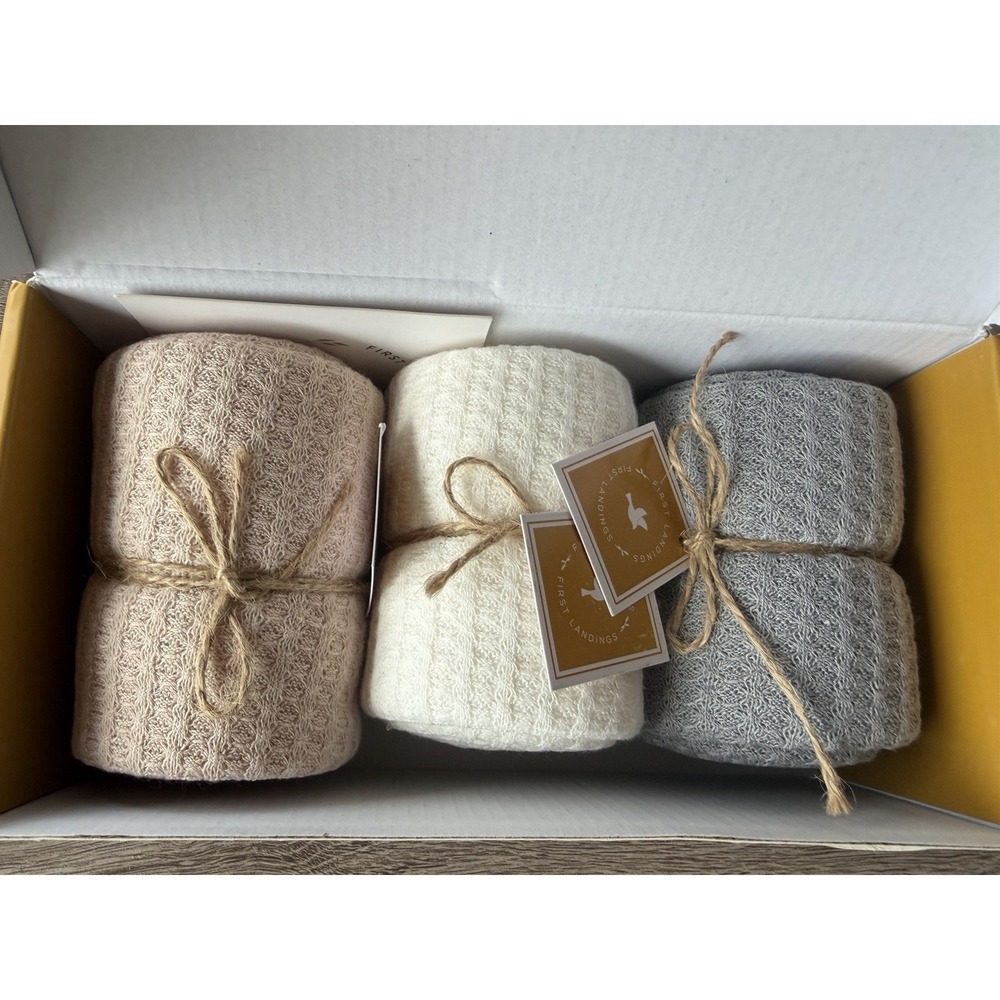 First Landings Newborn Photography Wraps, Swaddle Receiving Soft Knit 3-Pack NEW